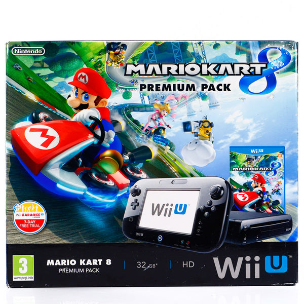 Nintendo Wii U Mario Kart 8 32GB Svart Premium Pack - Wii U komplett konsoll pakke - Retrospillkongen