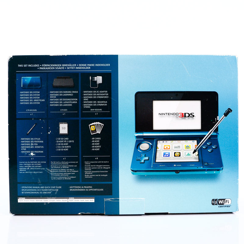 Nintendo 3DS - Aqua Blue Konsoll i Eske - Retrospillkongen